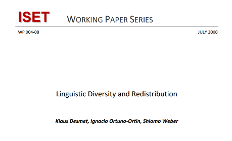 Linguistic Diversity and Redistribution